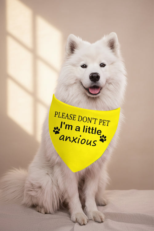 1 Piece Nervous Anxious Dog Bandana Ask to Pet Puppy Bandana Nervous Dog Gear (A Little Anxious D)