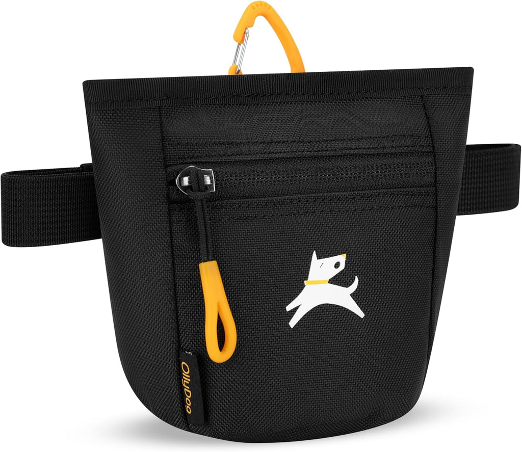 , Goodie Treat Bag, Dog Treat Training Pouch | Magnetic Closure | 3 Ways to Wear | Hands-Free Waist Belt | Water-Resistant Recycled Vegan Fabric (Raven S'25)