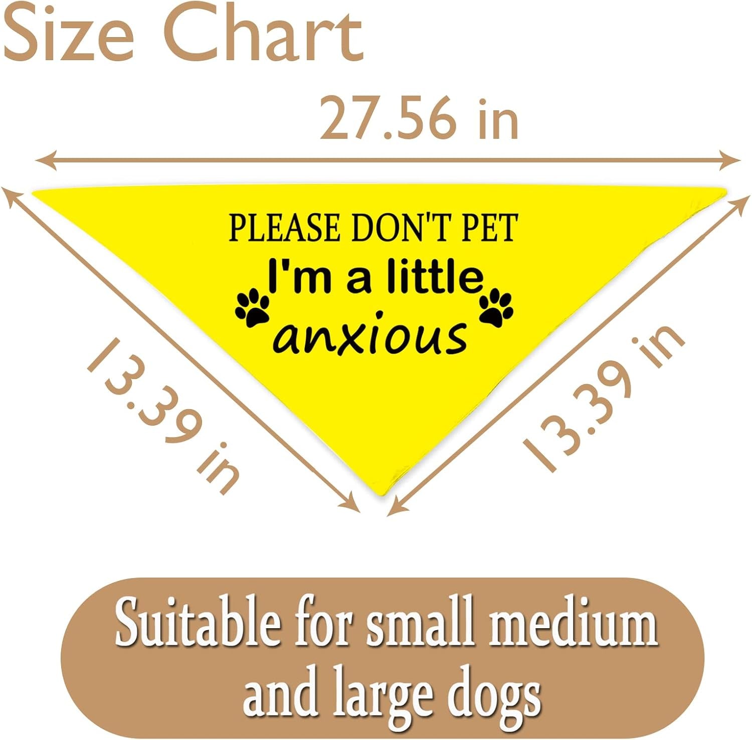 1 Piece Nervous Anxious Dog Bandana Ask to Pet Puppy Bandana Nervous Dog Gear (A Little Anxious D)