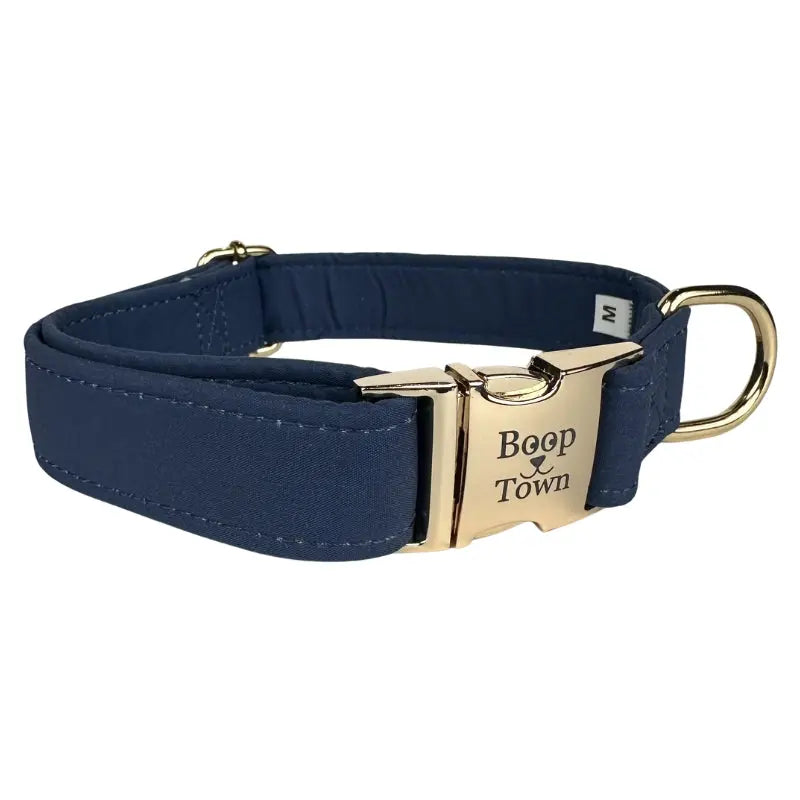 Boop Town Soft Cotton Dog Collar - Anti-Hair Matting & Durable Nylon Core - Quick Release Metal Buckle - Adjustable for Small Medium Large XL Dogs - Gold Tone Hardware Outdoorfun