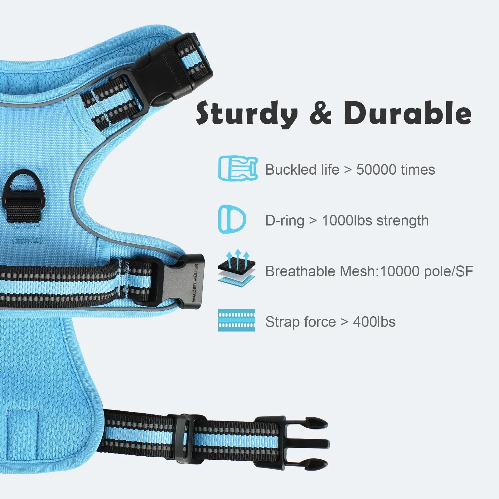 Dog Harness, Durable Reflective Harness, No-Pull Pet Harness with 2 Leash Clips, Adjustable Soft-Padded Dog Vest, Reflective No-Choke Oxford Pet Vest with Easy-Control Handle for Large Dogs #GLOBAL PICKS