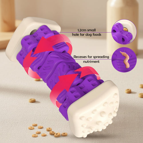 Interactive Dog Chew Toy-Brightly Colored Dog Enrichment Toy for Aggressive Chewers-Purple