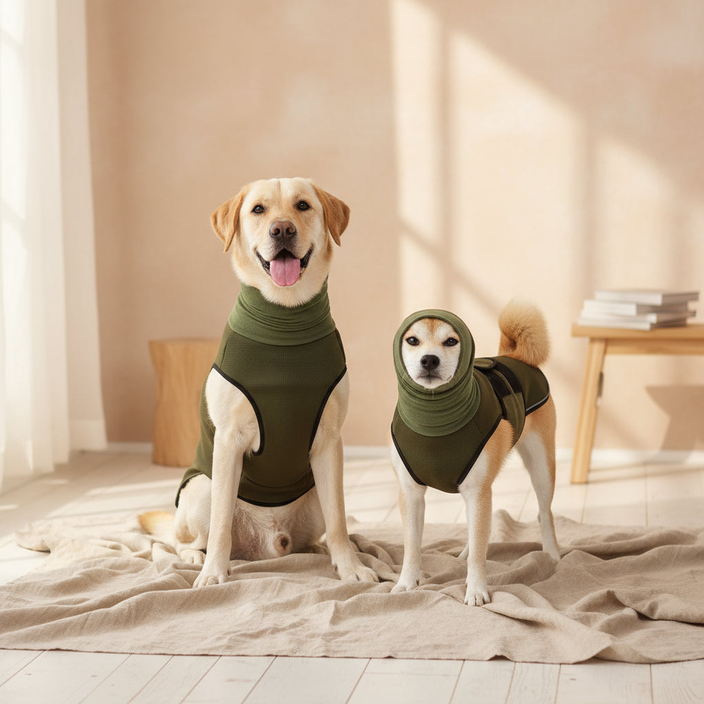 Dog Anxiety Vest and Coat-Keep Pet Calm, Dog Jacket for Thunder, Fireworks, anti Anxiety Vest for Dogs and Cat Body and Ear