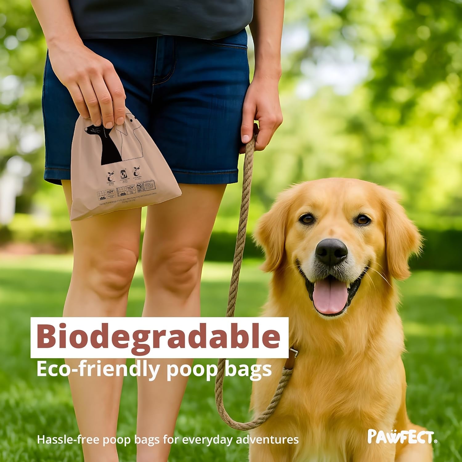 Dog Poop Bags Rolls – Biodegradable Poop Bags, Compostable Dog Waste Bags, BPI Certified Pet Waste Bags, Unscented, Large, Puppy Poo, Earth Friendly, Bolsas Para Perros Popo (480 Counts)