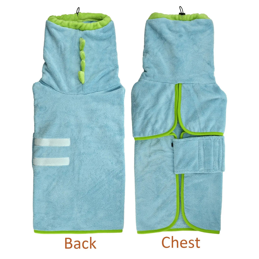 2-Pack Quick-Dry Dog Bathrobe Set, Adjustable Microfiber Pet Robes with Drying Gloves for Bathing and Beach Use Supplies #GLOBAL PICKS
