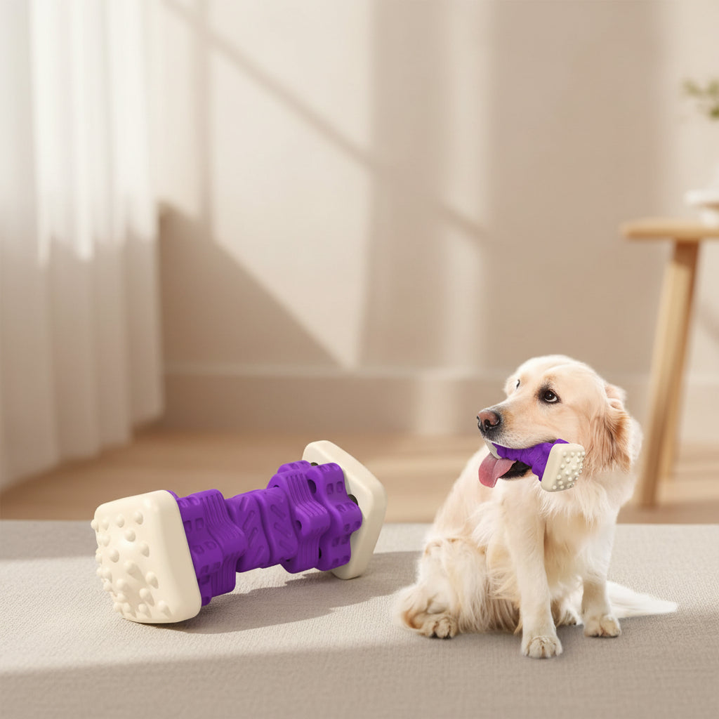 Interactive Dog Chew Toy-Brightly Colored Dog Enrichment Toy for Aggressive Chewers-Purple
