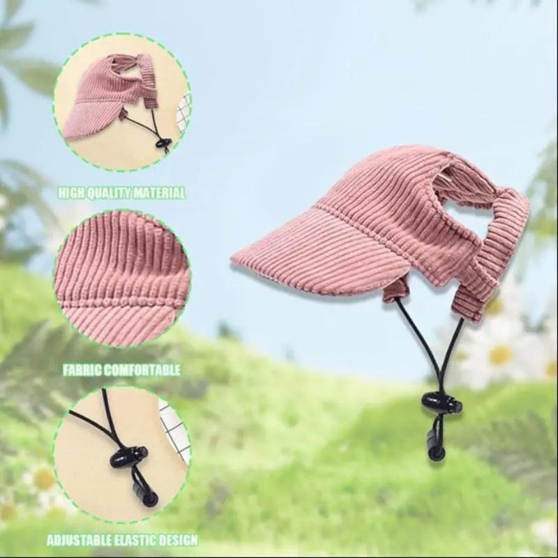 Velvet Pet Baseball Hat, Outdoor UV Protection, Suitable for Small Medium Large Pets