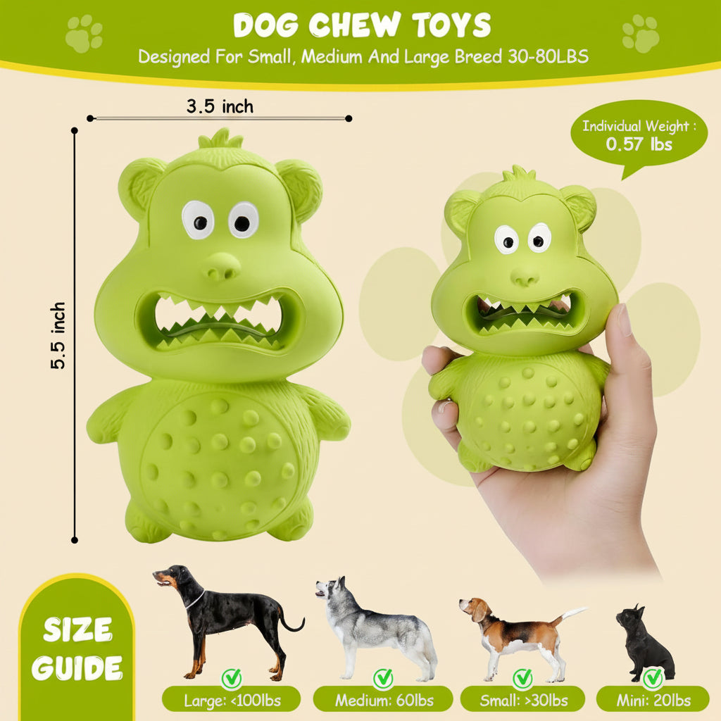 Dog Toys for Aggressive Chewers Natural Rubber Squeaky Dog Toys Indestructible Dog Toy Dog Chew Toys for Aggressive Chewers Interactive Tough Durable Dog Toys Dog Toys to Keep Them Busy