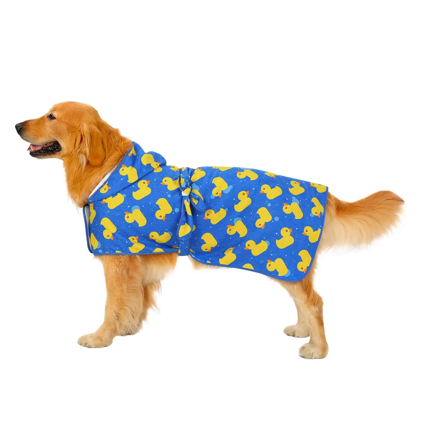 HDE Dog Bathrobe with Hood for Quick Drying Towel - Lightweight Cozy Grooming Supplies for Puppy Travel & Outdoor Adventures
