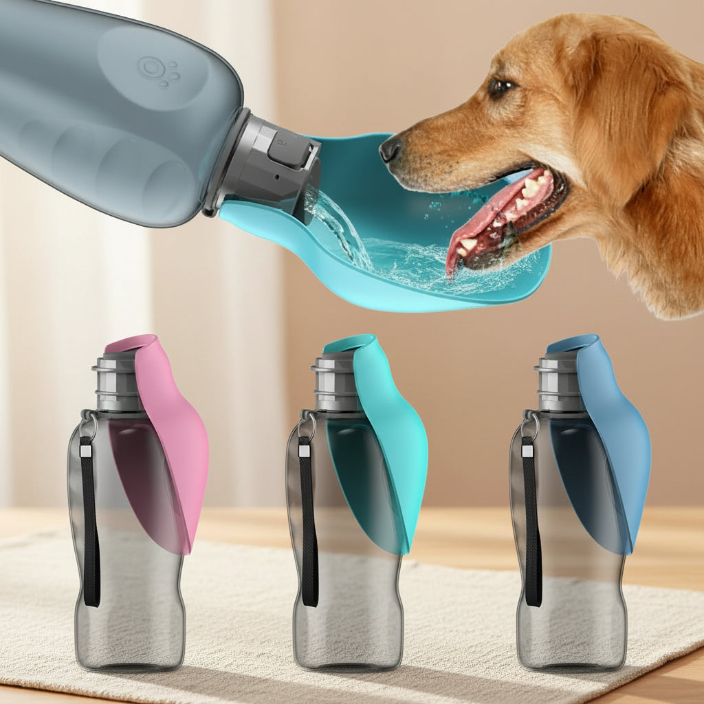 800Ml Portable Dog Water Bottle for Big Dogs Pet Outdoor Travel Hiking Walking Foldable Drinking Bowl Golden Retriever Supplies