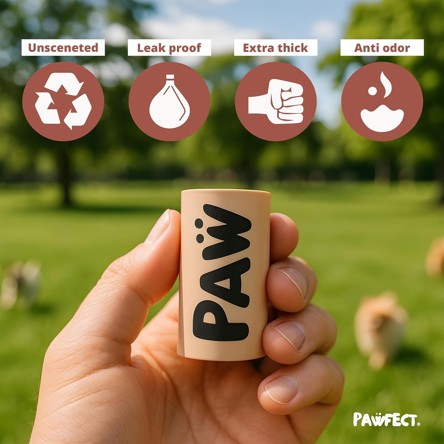 Dog Poop Bags Rolls – Biodegradable Poop Bags, Compostable Dog Waste Bags, BPI Certified Pet Waste Bags, Unscented, Large, Puppy Poo, Earth Friendly, Bolsas Para Perros Popo (480 Counts)