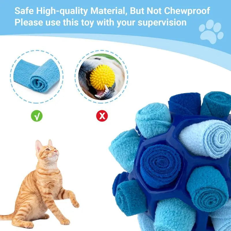 Dog Snuffle Ball Toy, Food-Dispensing Interactive Training Ball for Dogs
