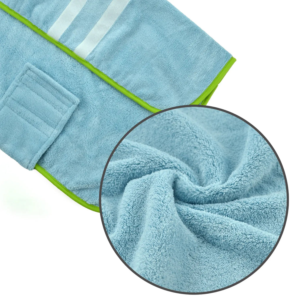 2-Pack Quick-Dry Dog Bathrobe Set, Adjustable Microfiber Pet Robes with Drying Gloves for Bathing and Beach Use Supplies #GLOBAL PICKS