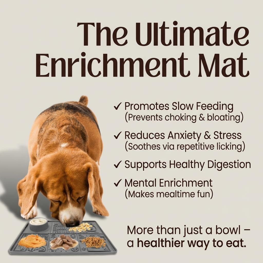 Dog Lick Mat, Large 11.2 X 16.7 in Slow Feeder with Strong Suction, Blue | Anxiety Relief Enrichment Toy for Peanut Butter. Reduces Boredom during Bathing, Grooming & Training for Dogs and Cats.