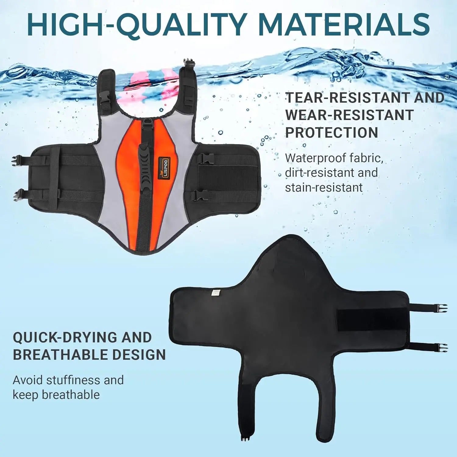 Dog Life Jacket & Swimming Safety Vest,Buoyant Float Coat with Handle & Reflective Strips for X-Small to X-Large Dogs,Adjustable Dog Flotation Vest,High Buoyancy Pet Swim Gear for Water Rescue Vest for Boating, Pool, Beach
