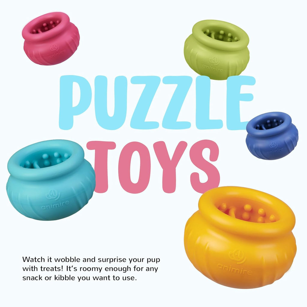 Wobbly Dog Enrichment Lick Toy, Stuffable Frozen Lick Bowl to Keep Dogs Busy, Long-Lasting Interactive Treat Dispensing Dog Toy, Silicone Fetch Catch Chew Toy(Teal,S)