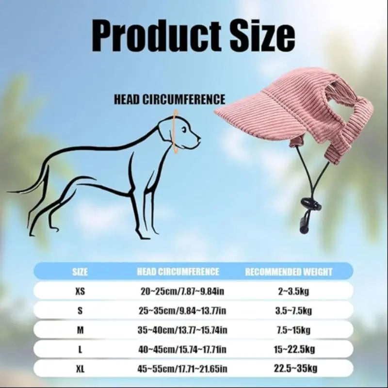 Velvet Pet Baseball Hat, Outdoor UV Protection, Suitable for Small Medium Large Pets