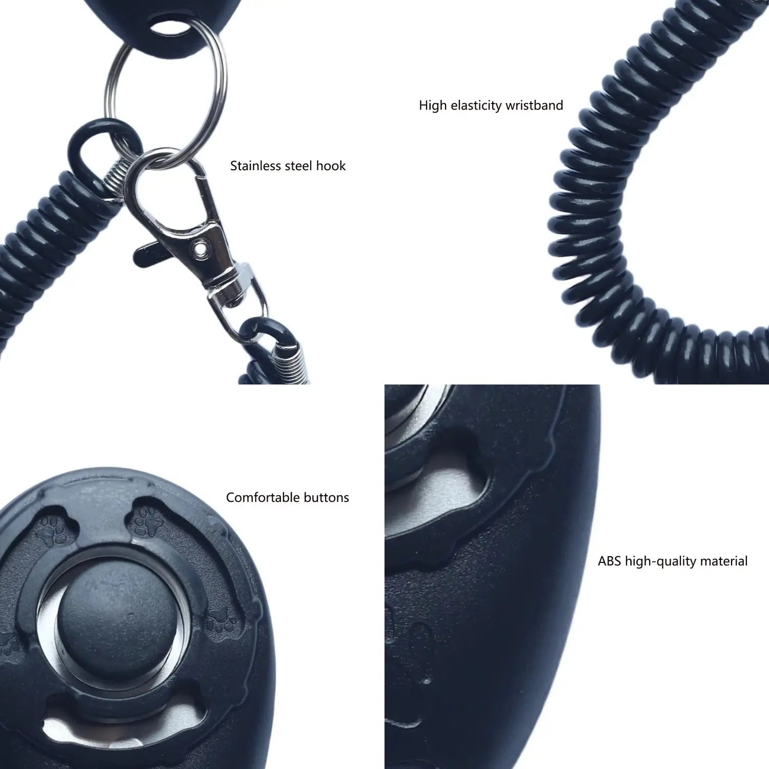 Dog Training Clicker with Elastic Wrist Strap, Portable Pet Training Clicker for Outdoor Use, Easy to Carry Dog Clicker for Positive Reinforcement Training, Training Aid, Puppy Training Tools