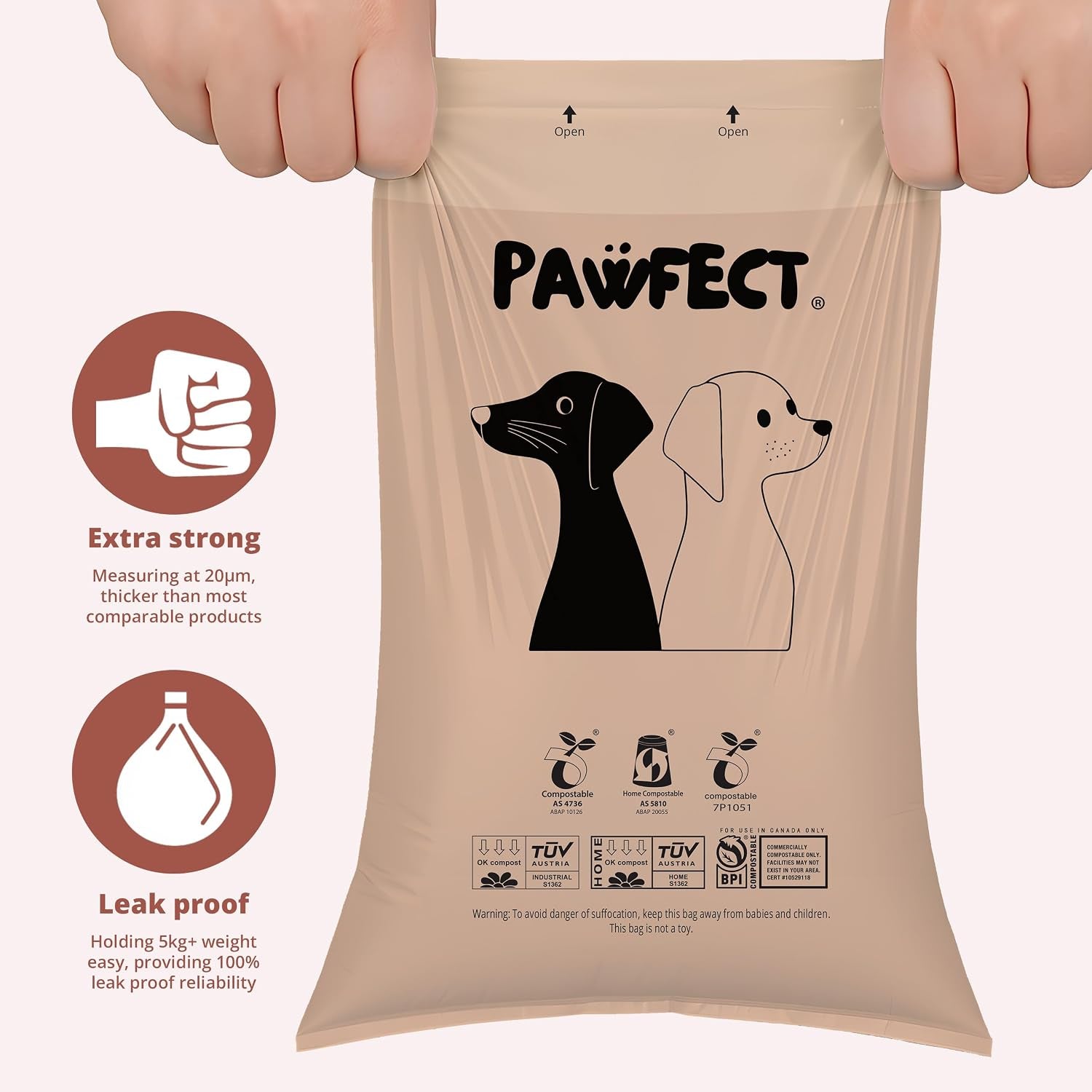 Dog Poop Bags Rolls – Biodegradable Poop Bags, Compostable Dog Waste Bags, BPI Certified Pet Waste Bags, Unscented, Large, Puppy Poo, Earth Friendly, Bolsas Para Perros Popo (480 Counts)
