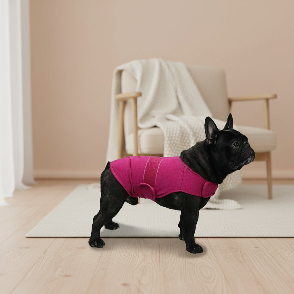 Comfort Dog Anxiety Relief Coat, Dog Anxiety Calming Vest Wrap for Thunderstorm,Travel,4Th of July Fireworks,Vet Visits,Separation (M,Rose)