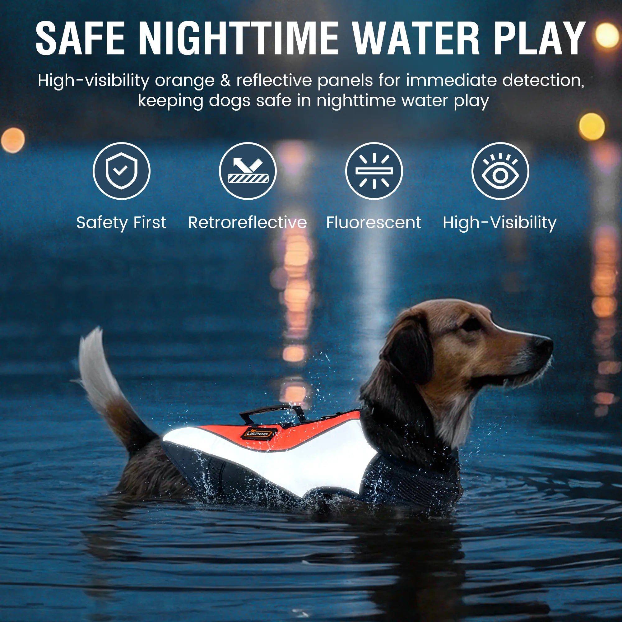 Dog Life Jacket & Swimming Safety Vest,Buoyant Float Coat with Handle & Reflective Strips for X-Small to X-Large Dogs,Adjustable Dog Flotation Vest,High Buoyancy Pet Swim Gear for Water Rescue Vest for Boating, Pool, Beach