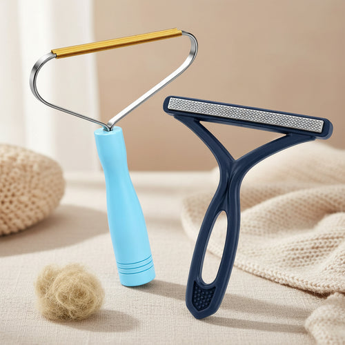 2-Piece Pet Hair Remover Set, Reusable Dog & Cat Fur Removal Tool for Carpet, Couch, Rugs, Car Seats and Pet Beds