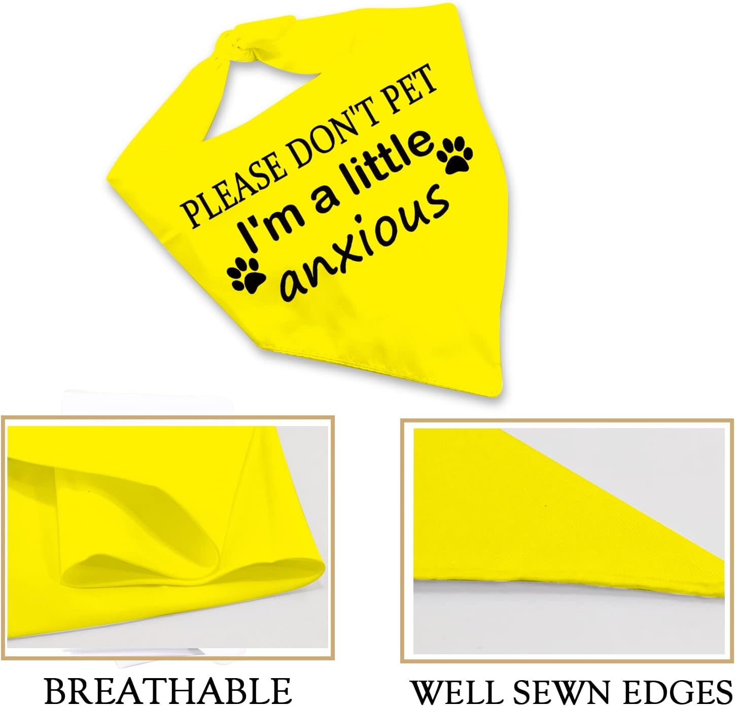 1 Piece Nervous Anxious Dog Bandana Ask to Pet Puppy Bandana Nervous Dog Gear (A Little Anxious D)