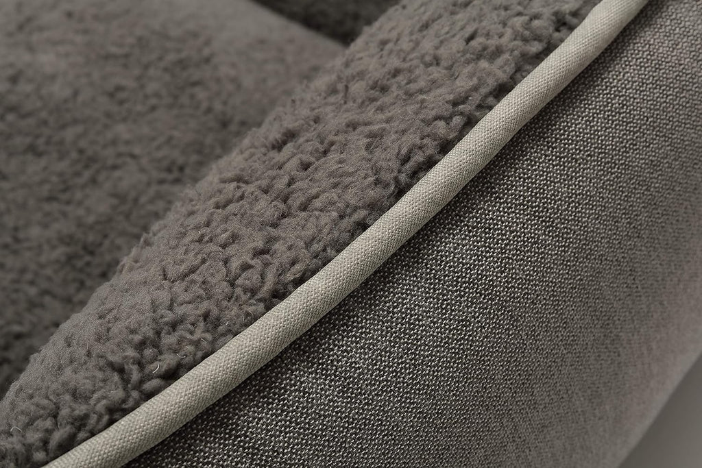 Rectangle Dog Bed Dog Beds for Small Dog Medium Dog Large Dog Washable Sleep Warm Dog Bed with Anti-Slip Bottom (Medium, Grey)