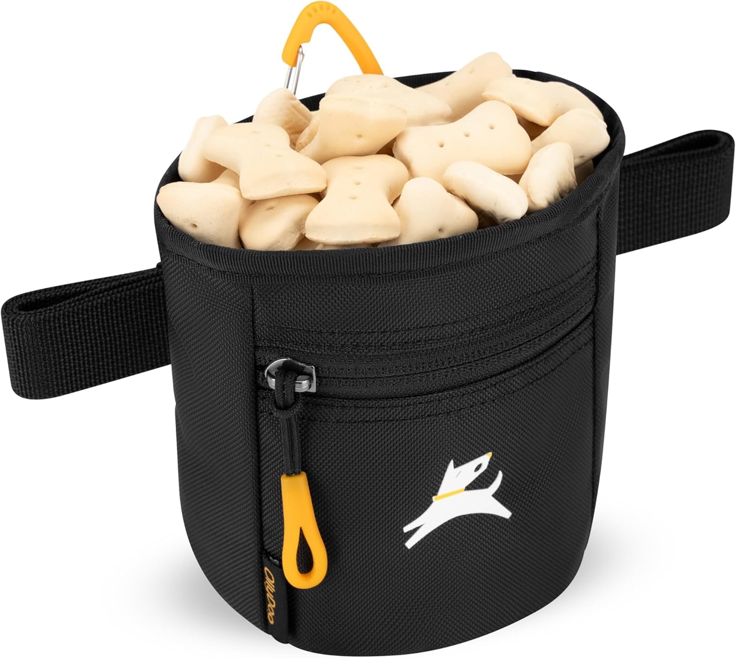, Goodie Treat Bag, Dog Treat Training Pouch | Magnetic Closure | 3 Ways to Wear | Hands-Free Waist Belt | Water-Resistant Recycled Vegan Fabric (Raven S'25)