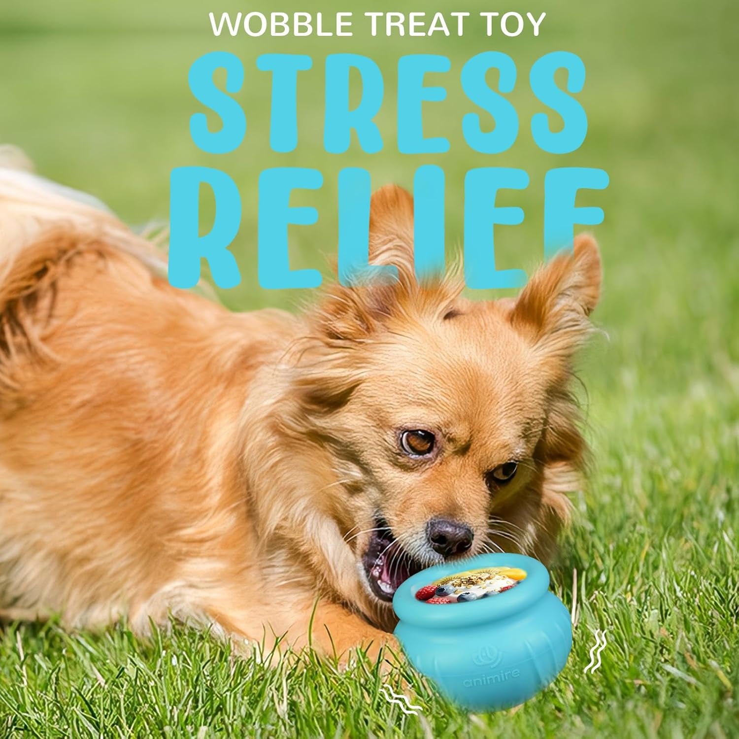 Wobbly Dog Enrichment Lick Toy, Stuffable Frozen Lick Bowl to Keep Dogs Busy, Long-Lasting Interactive Treat Dispensing Dog Toy, Silicone Fetch Catch Chew Toy(Teal,S)