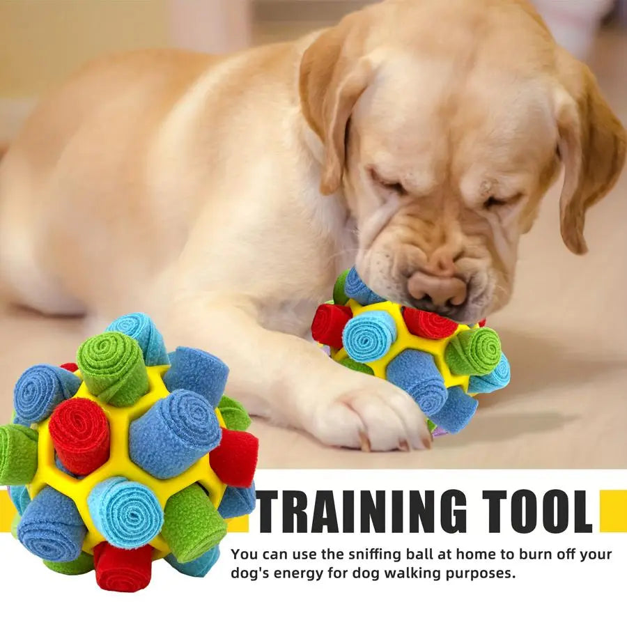 Dog Snuffle Ball Toy, Food-Dispensing Interactive Training Ball for Dogs