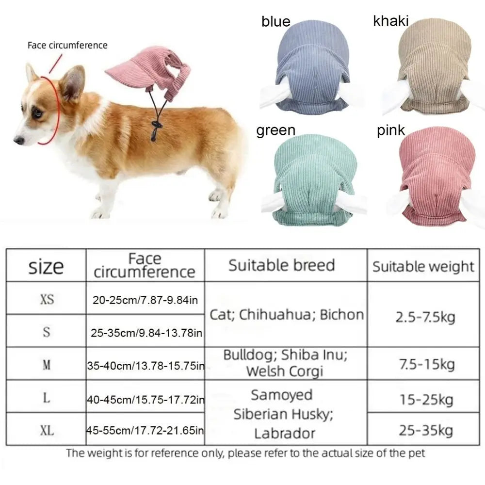 INS Adjustable Dog Baseball Cap Breathable Soft Dog Parent-Child Hat with Ear Holes Pet Sun Hat Hiking